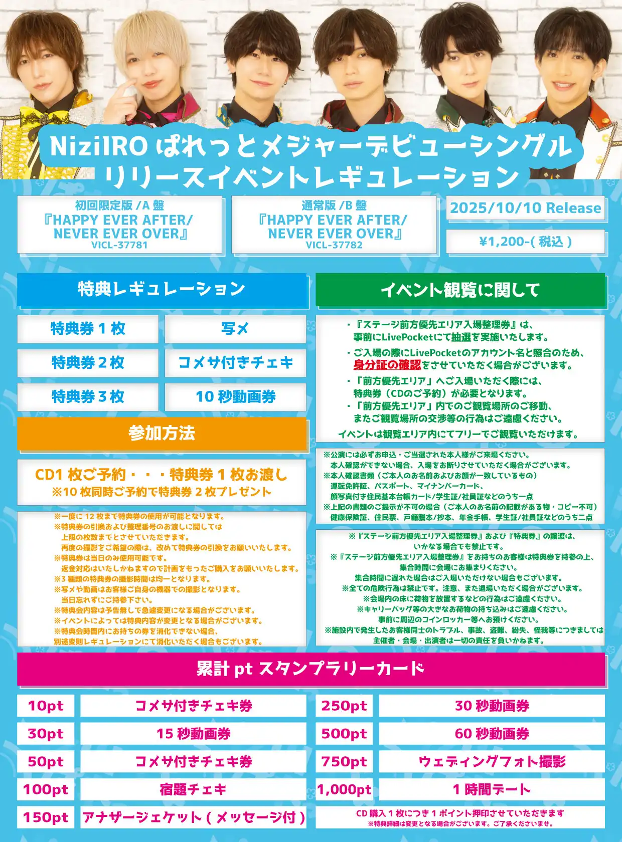 「NiziIROぱれっと」メジャーデビュー1st Singleリリースイベント1部が9月6日に開催｜料金やチケット、出演者などを紹介