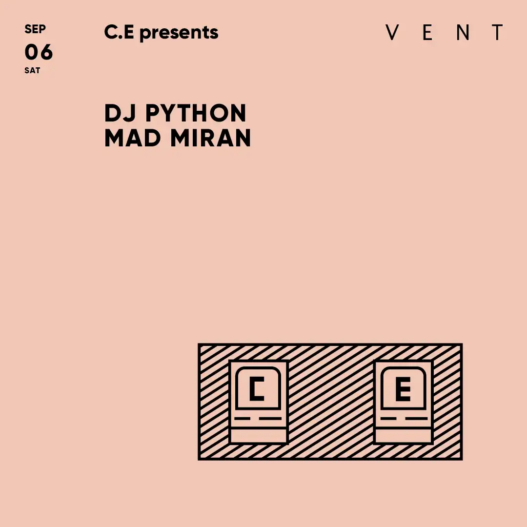 「DJ PYTHON , MAD MIRAN / C.E presents」が9月6日に開催｜料金やチケット、出演者などを紹介