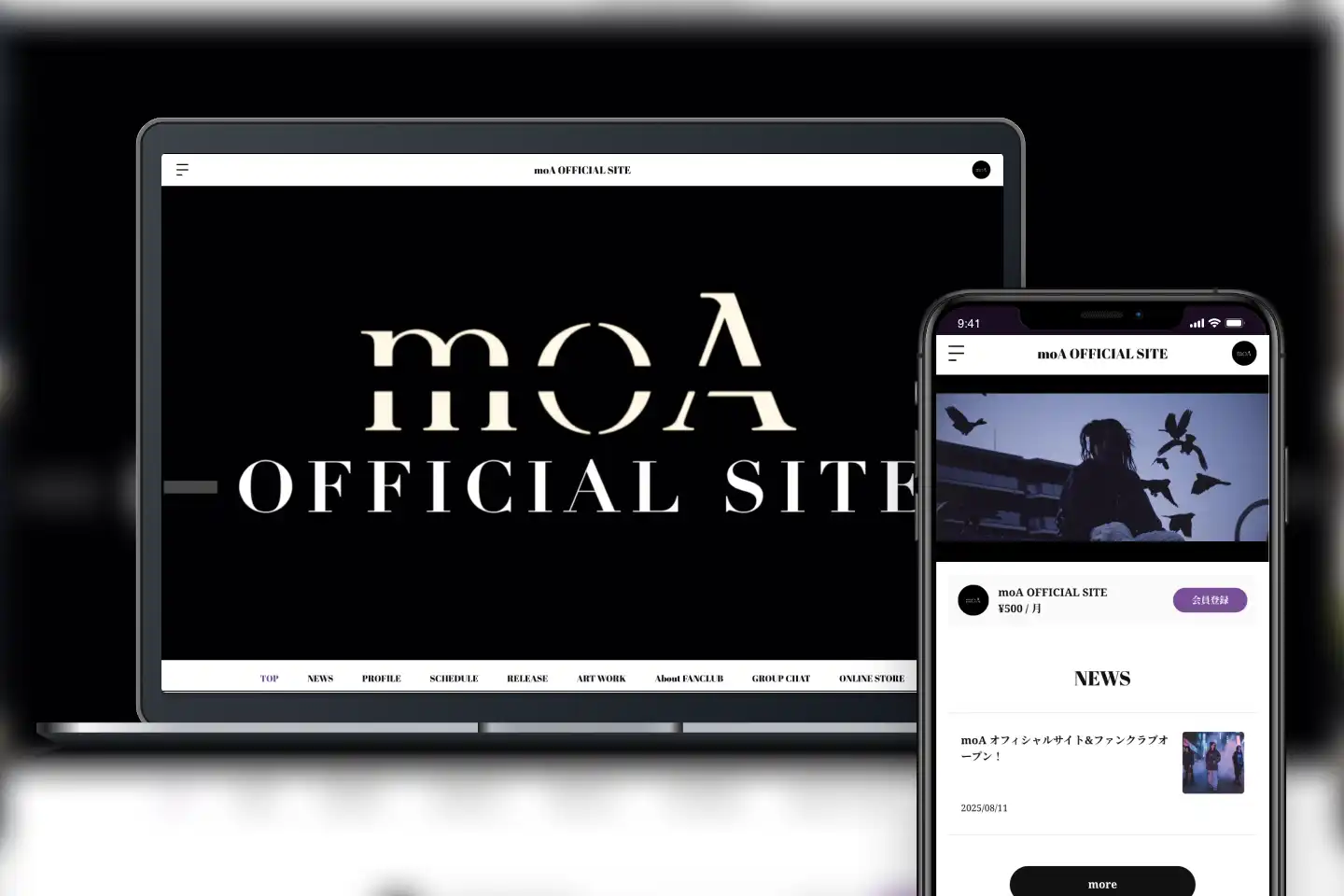 ポストロックバンドmoAがBitfanでオフィシャルサイト兼ファンクラブをオープン、月額500円でライブ配信やグループチャットなど限定コンテンツを提供開始