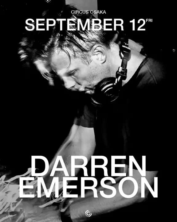 「DARREN EMERSON×DJ TASAKA」が9月12日に開催｜料金やチケット、出演者などを紹介