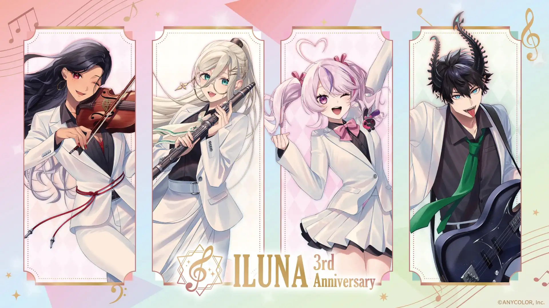 NIJISANJI EN所属のILUNAが3周年記念オリジナルグッズを7月20日より販売開始、バンドテーマの描き下ろしイラスト使用でアクリルスタンドやスピーカーなど5種類を展開