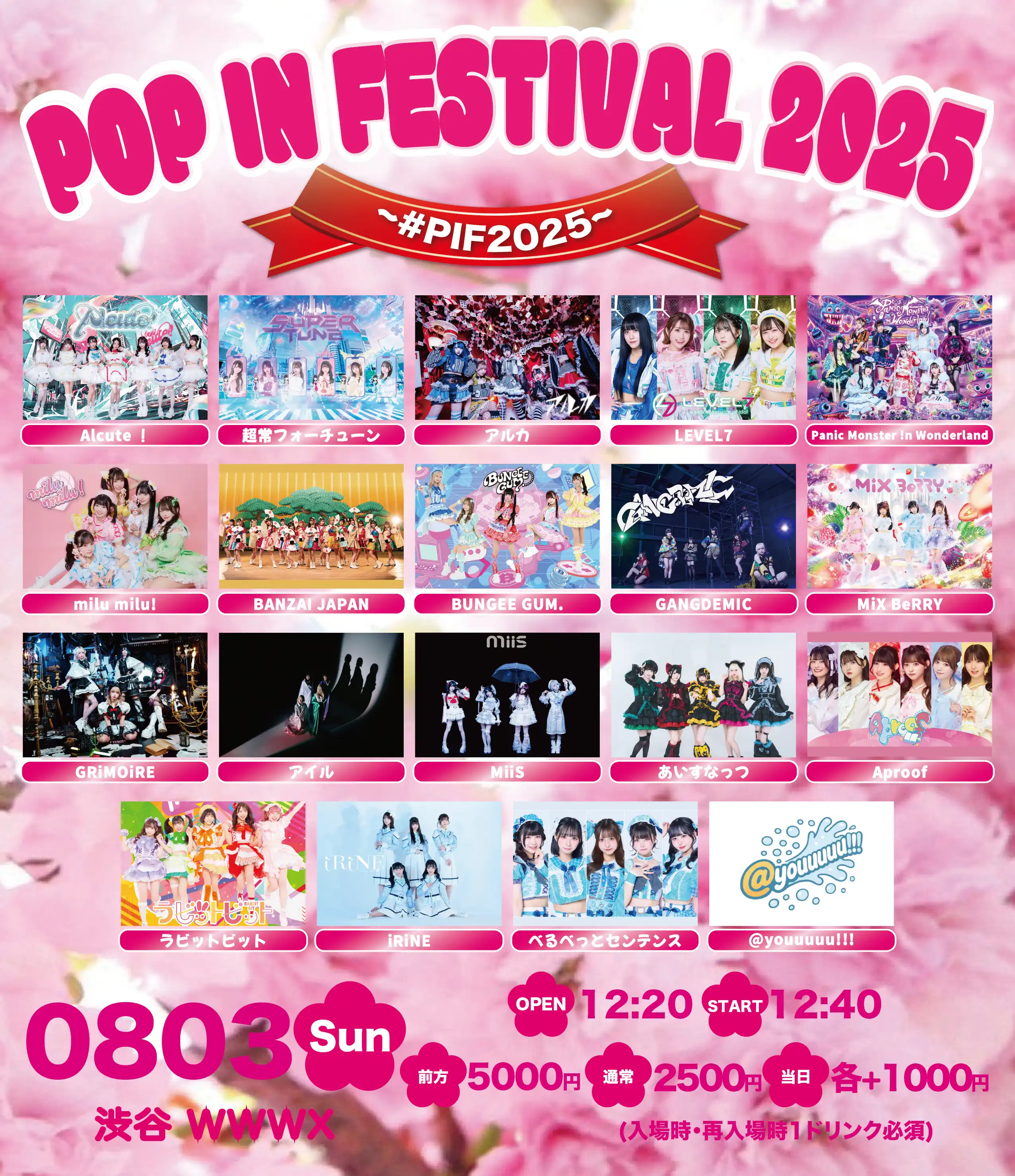 「POP IN FESTIVAL 2025」が8月3日に開催｜料金やチケット、出演者などを紹介