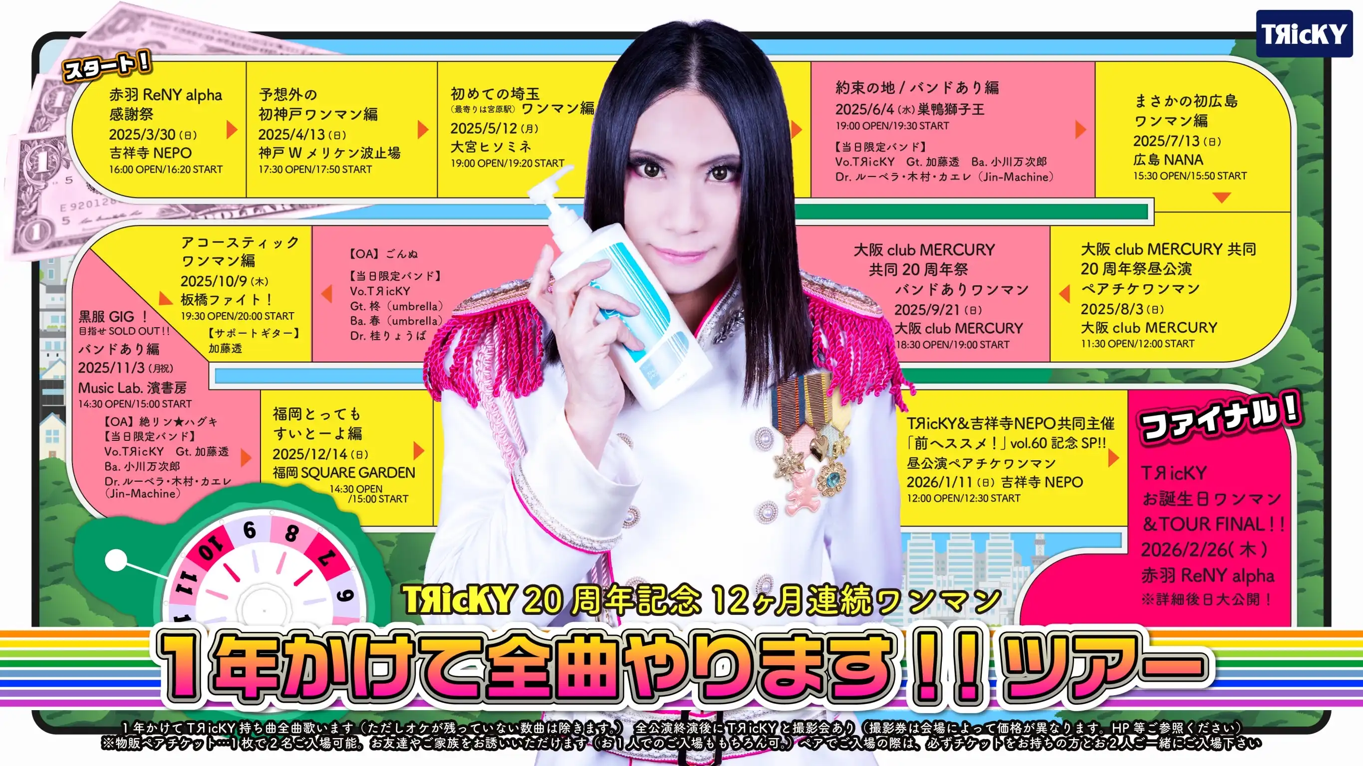 「TЯicKY20周年記念ワンマン」が8月3日に開催｜料金やチケット、出演者などを紹介