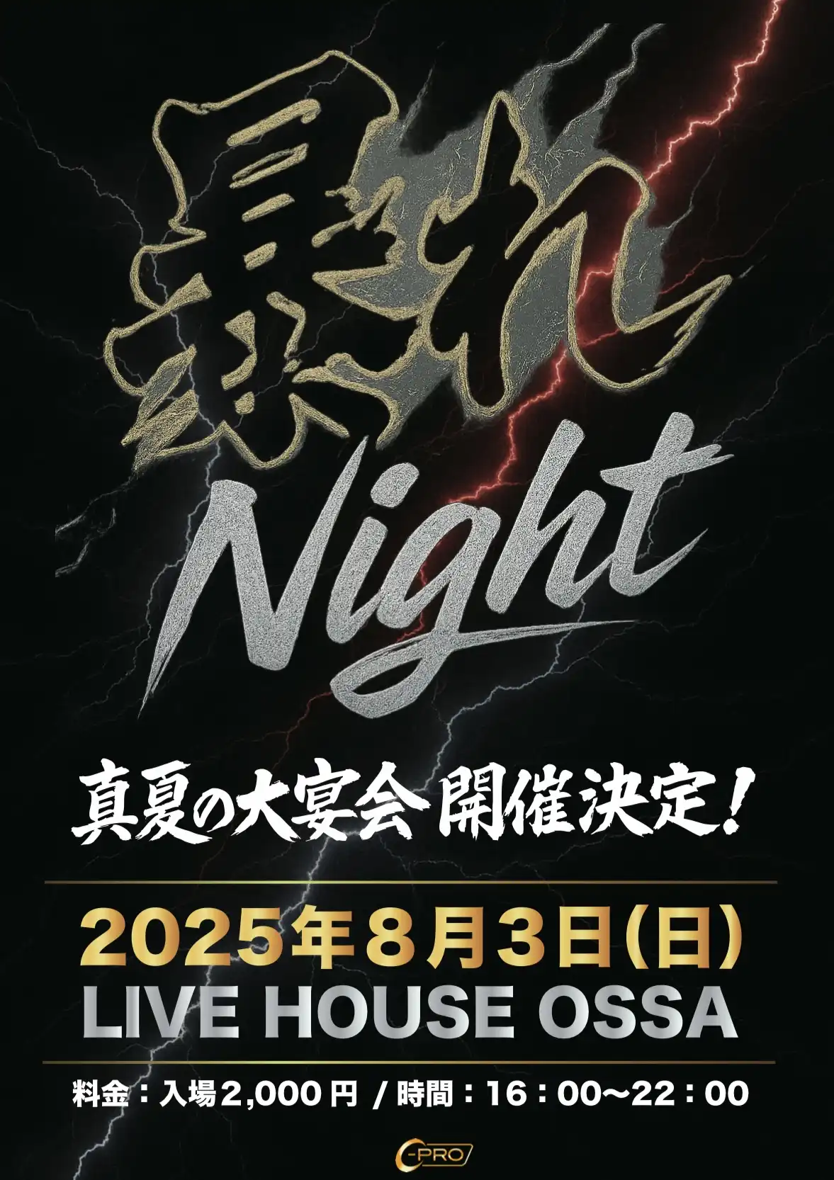 「暴れNight」が8月3日に開催｜料金やチケット、出演者などを紹介