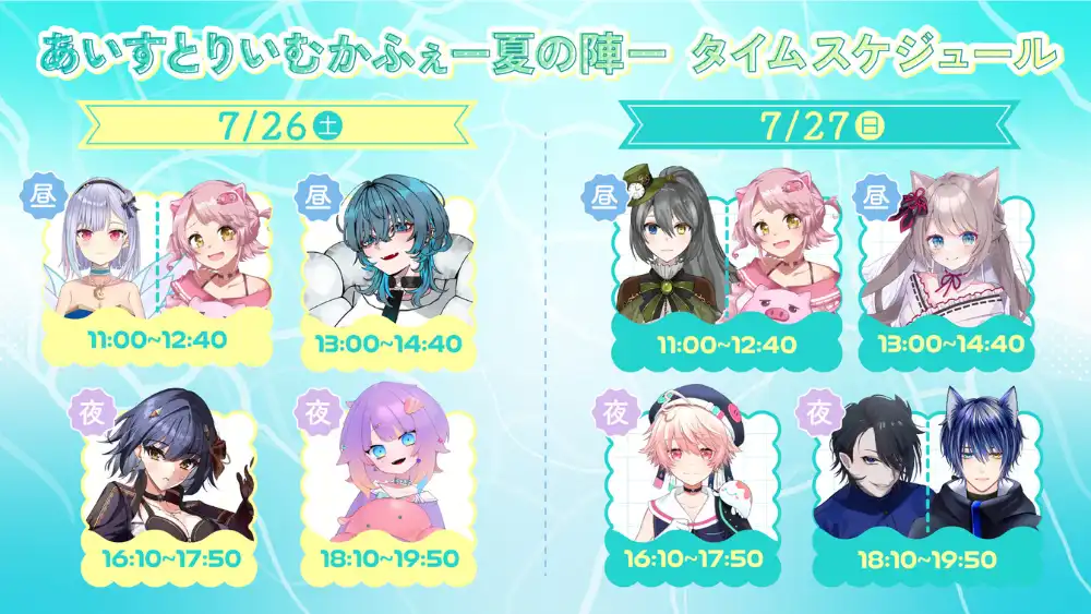 「みらくるっく！カフェ あいすとりいむかふぇ」が7月26日に開催｜料金やチケット、出演者などを紹介