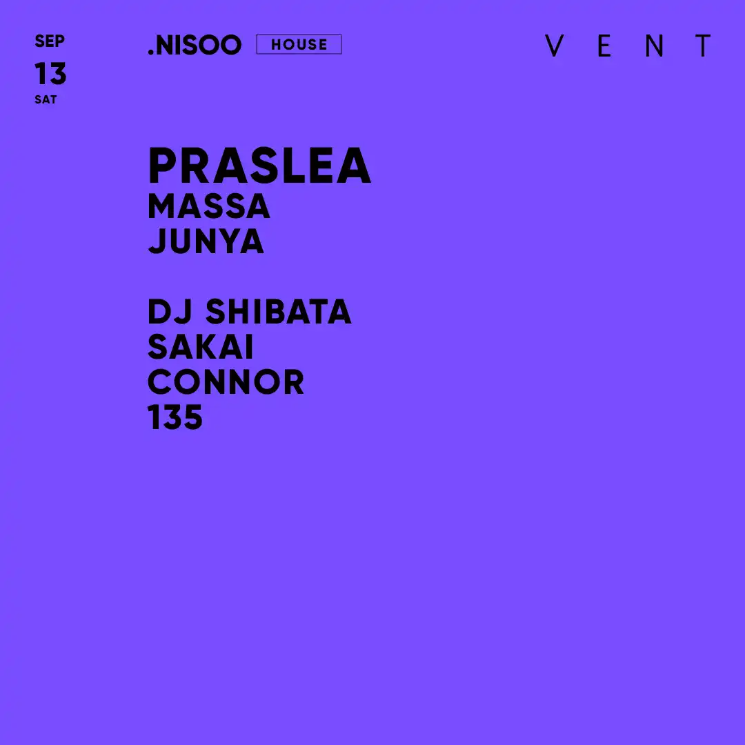 「PRASLEA / .NISOO」が9月13日に開催｜料金やチケット、出演者などを紹介