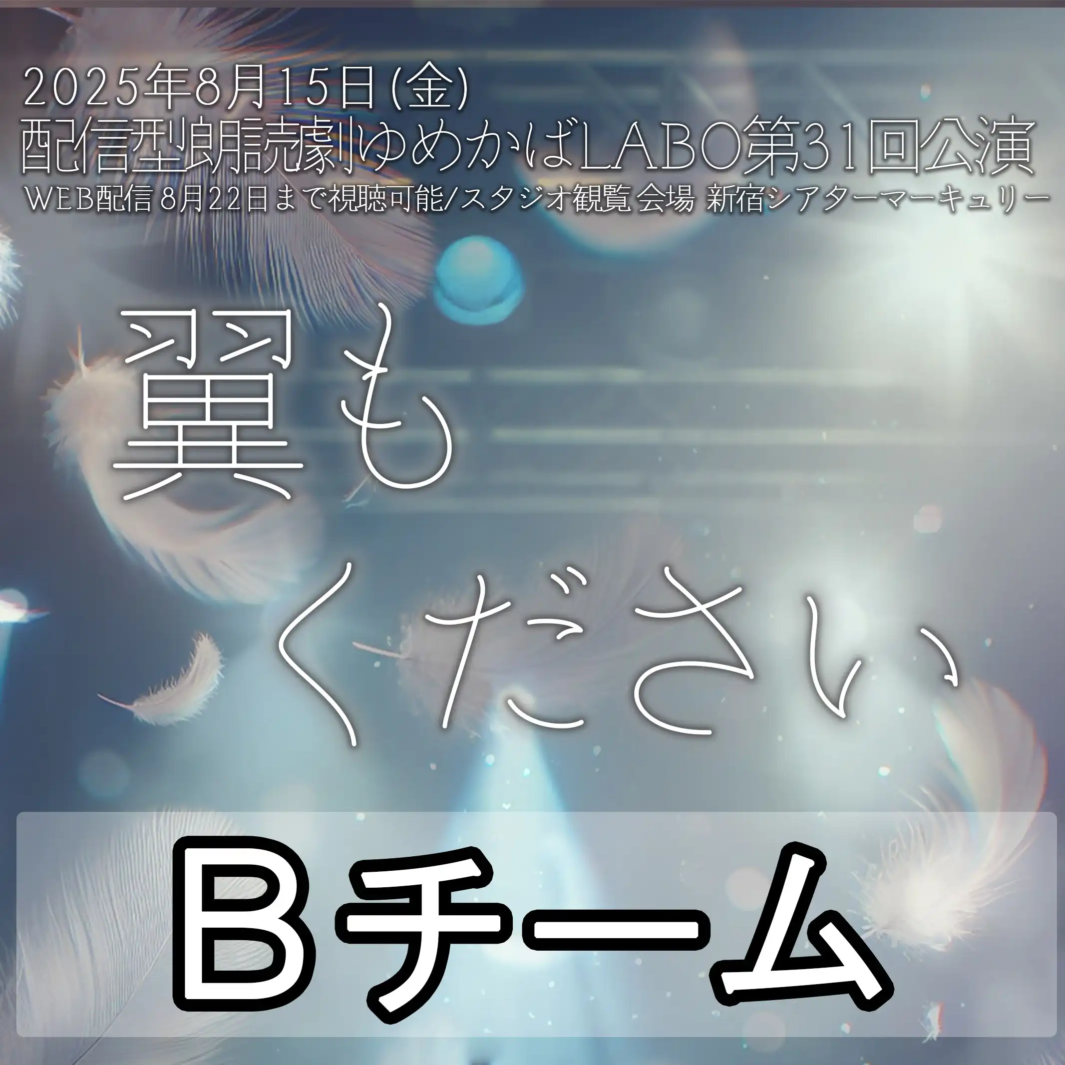 「翼もください【Bチーム】」が8月15日に開催｜料金やチケット、出演者などを紹介
