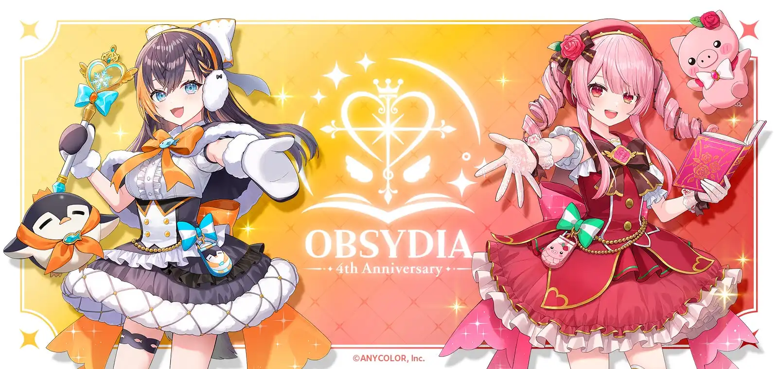 NIJISANJI ENのOBSYDIAが活動開始4周年記念オリジナルグッズを7月14日より予約受付開始、魔法少女テーマでペトラ グリンとロゼミ ラブロックの愛らしいデザインを展開