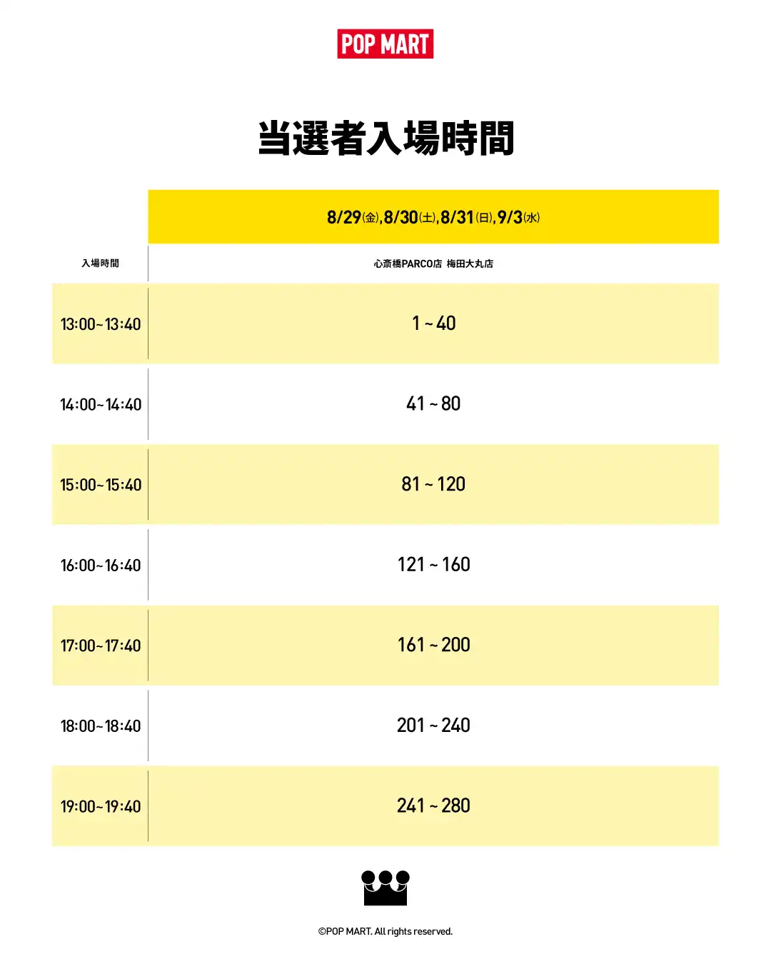 「POP MART関西店舗入店整理券」が8月29日から開催|料金やチケット、出演者などを紹介